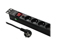 QOLTEC do RACK 19cali | 1U | 6A | PDU | 6xSCHUKO | 2m 53995 - 432108 - zdjęcie 1